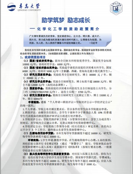 精準資助促成長 青春聚力助振興 ——青島大學化學化工學院“化育微光，凝心筑夢”實踐活動“學生資助政策下鄉行”暑期社會實踐專項活動總結報告